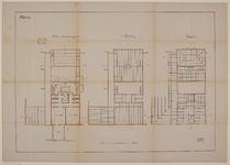 217232 Plattegrond van de kelder, de 1e balklaag en het kapplan van het Centraal Israëlitisch Weeshuis (Nieuwegracht ...